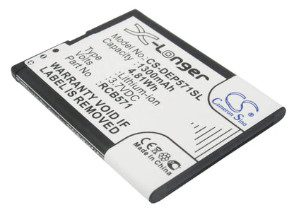 3.7V, 1300mAh, Li-ion Battery fits Brondi, Amico Chic, Amico Ci Sento, 4.81Wh