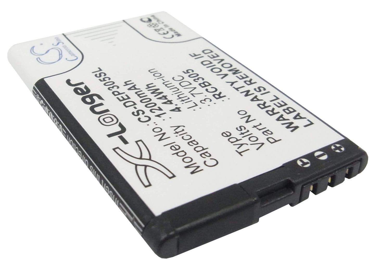 3.7V, 1200mAh, Li-ion Battery fits Avus, Ab07, 4.44Wh