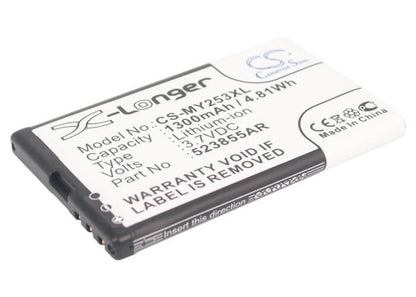 3.7V, 1300mAh, Li-ion Battery fits Sagem, 253491226, Alium, 4.81Wh
