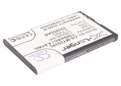 3.7V, 1300mAh, Li-ion Battery fits Sagem, 253491226, Alium, 4.81Wh