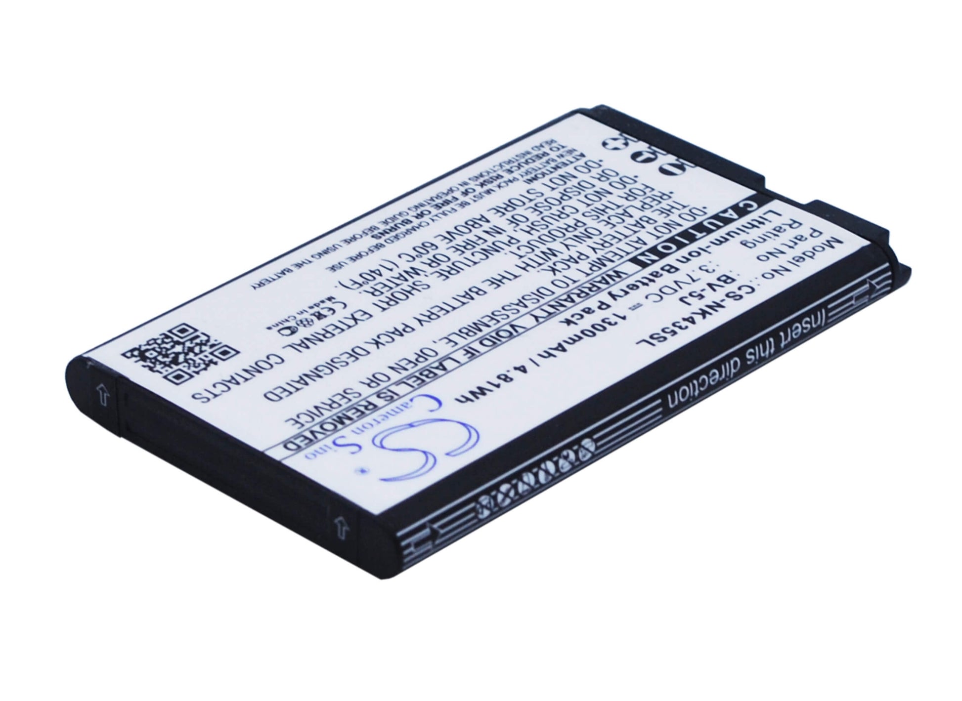 3.7V, 1300mAh, Li-ion Battery fits Microsoft, Lumia 435, Lumia 532, 4.81Wh