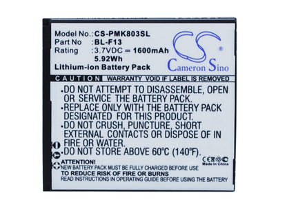 3.7V, 1600mAh, Li-ion Battery fits Phicomm, I803, 5.92Wh