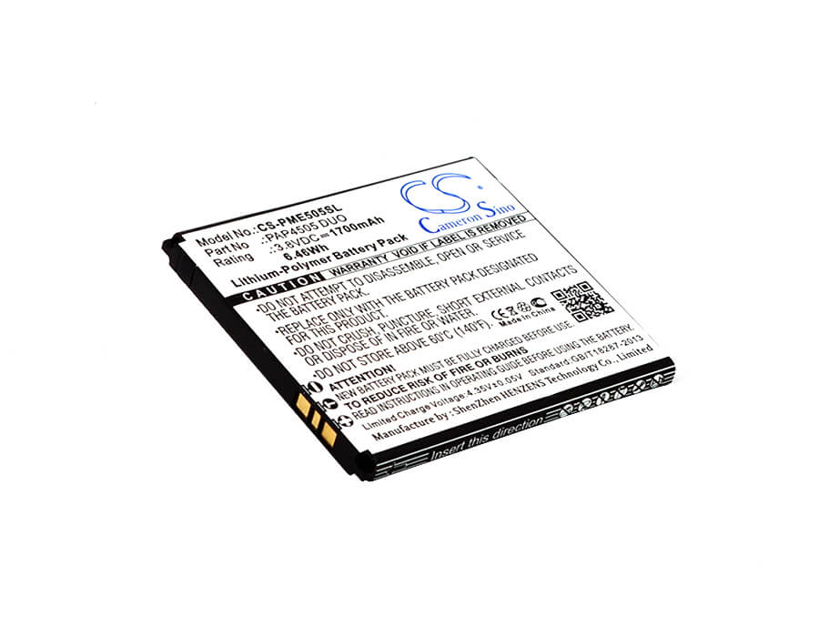 3.8V, 1700mAh, Li-Polymer Battery fits Prestigio, Multiphone 4505 Duo, 6.46Wh