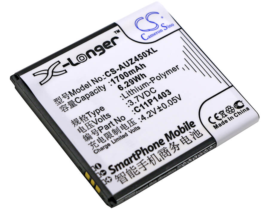 3.7V, 1700mAh, Li-Polymer Battery fits Asus, A450cg, Zenfone 4.5, 6.29Wh