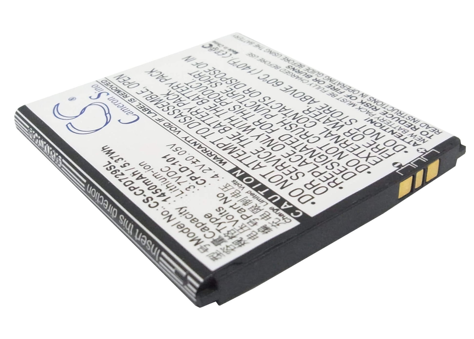 3.7V, 1450mAh, Li-ion Battery fits Coolpad, 7290, 5.365Wh