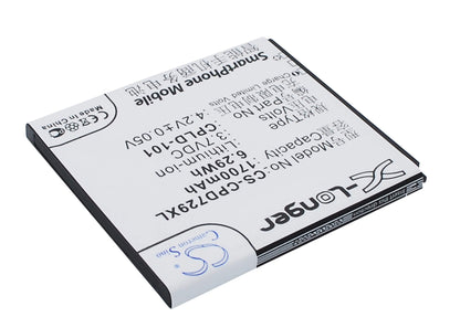 3.7V, 1700mAh, Li-ion Battery fits Coolpad, 7290, 6.29Wh