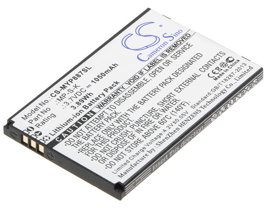 3.7V, 1050mAh, Li-ion Battery fits Myphone, 8870, 3.885Wh