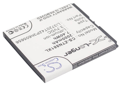3.7V, 2000mAh, Li-ion Battery fits Zte, Blade G2, N881f, 7.4Wh