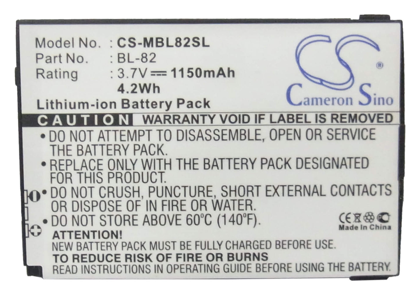 3.7V, 1150mAh, Li-ion Battery fits I-mobile, 2206, 4.255Wh