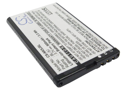 3.7V, 900mAh, Li-ion Battery fits Nokia, 5230, 5800, 3.33Wh