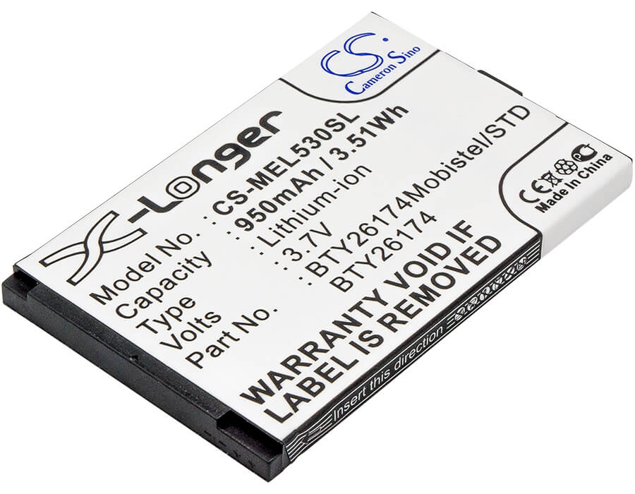 3.7V, 950mAh, Li-ion Battery fits Mobistel, El530, El530 Dual, 3.515Wh