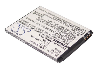 3.7V, 1000mAh, Li-ion Battery fits Lenovo, A910, P650wg, 3.7Wh