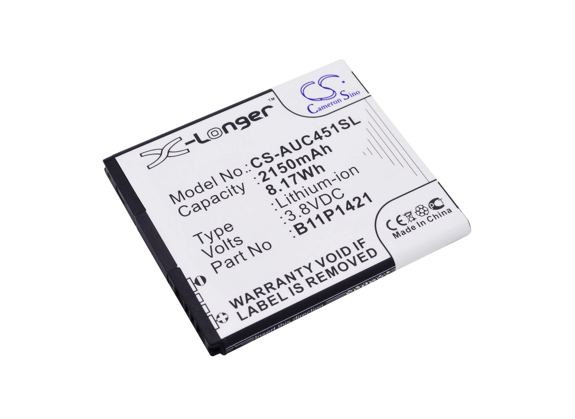 3.8V, 2150mAh, Li-ion Battery fits Asus, Z007, Zc451cg, 8.17Wh
