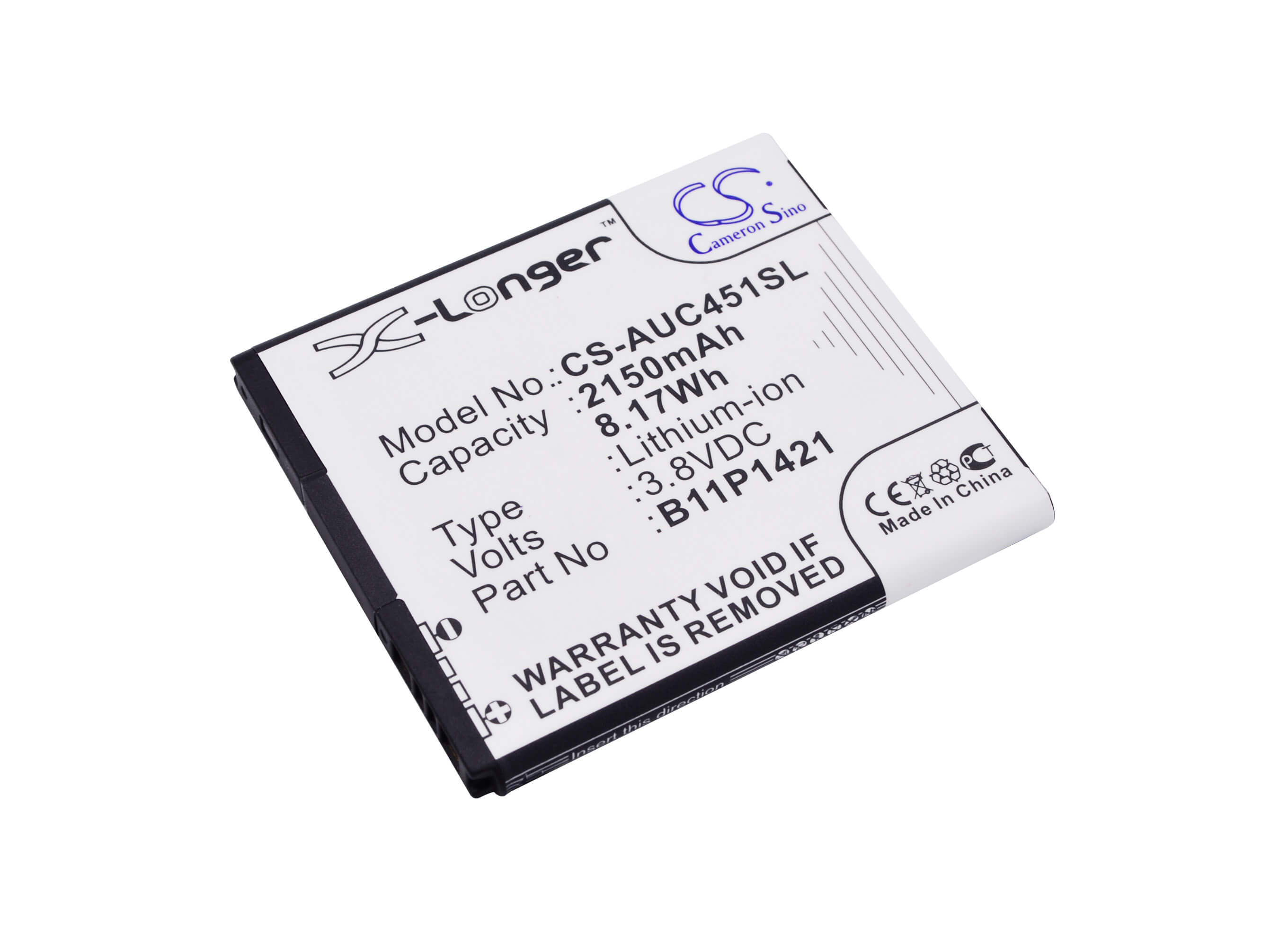 3.8V, 2150mAh, Li-ion Battery fits Asus, Z007, Zc451cg, 8.17Wh