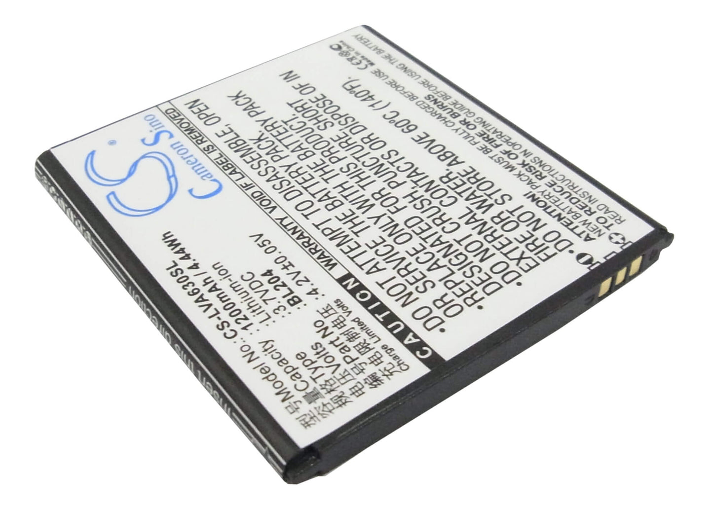 3.7V, 1200mAh, Li-ion Battery fits Lenovo, A586, A630t, 4.44Wh