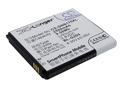 3.8V, 2500mAh, Li-ion Battery fits Gionee, Gn170, 9.5Wh