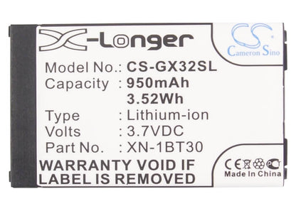 3.7V, 950mAh, Li-ion Battery fits Sharp, 550sh, Gx15, 3.515Wh