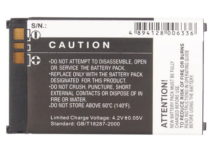 3.7V, 950mAh, Li-ion Battery fits Sharp, 550sh, Gx15, 3.515Wh