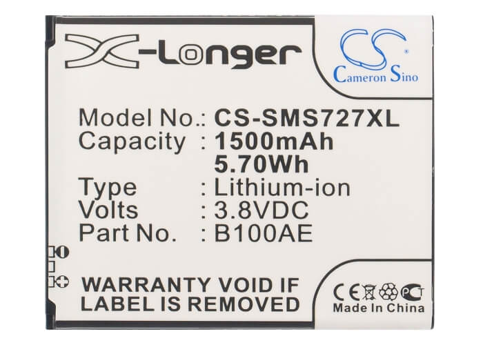 3.8V, 1500mAh, Li-ion Battery fits Samsung, Galaxy Ace 3, Galaxy Ace 3 3g, 5.7Wh