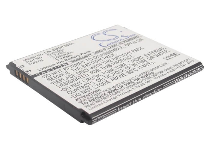 3.7V, 1550mAh, Li-ion Battery fits Samsung, Afyon, Galaxy Core 4g, 5.735Wh
