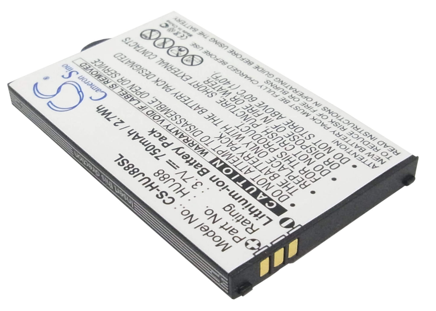 3.7V, 750mAh, Li-ion Battery fits Huawei, Cricket J88b, Ez Cricket J88, 2.775Wh