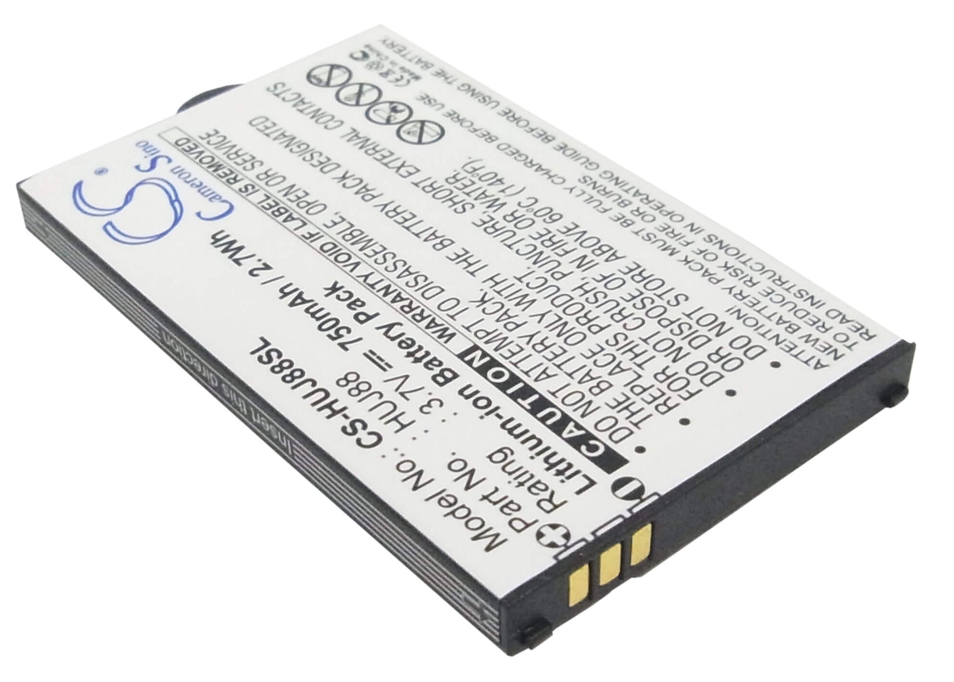 3.7V, 750mAh, Li-ion Battery fits Huawei, Cricket J88b, Ez Cricket J88, 2.775Wh