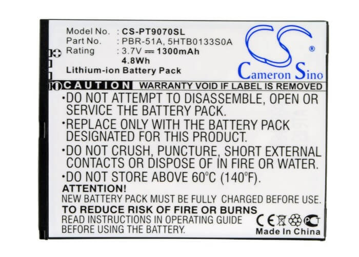 3.7V, 1300mAh, Li-ion Battery fits Pantech, Burst, P9070, 4.81Wh