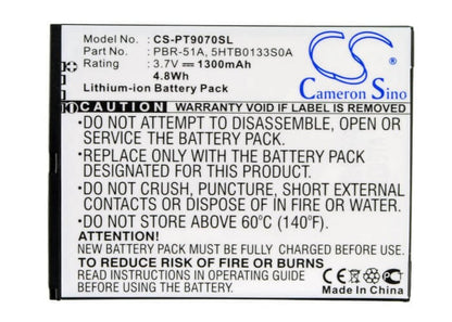 3.7V, 1300mAh, Li-ion Battery fits Pantech, Burst, P9070, 4.81Wh