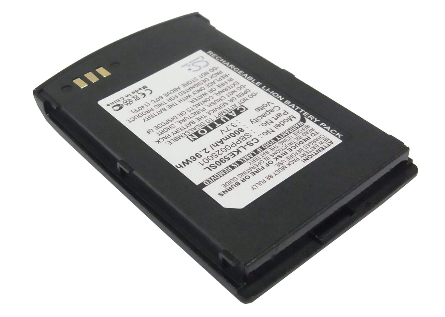3.7V, 800mAh, Li-ion Battery fits Lg, Ke590, 2.96Wh