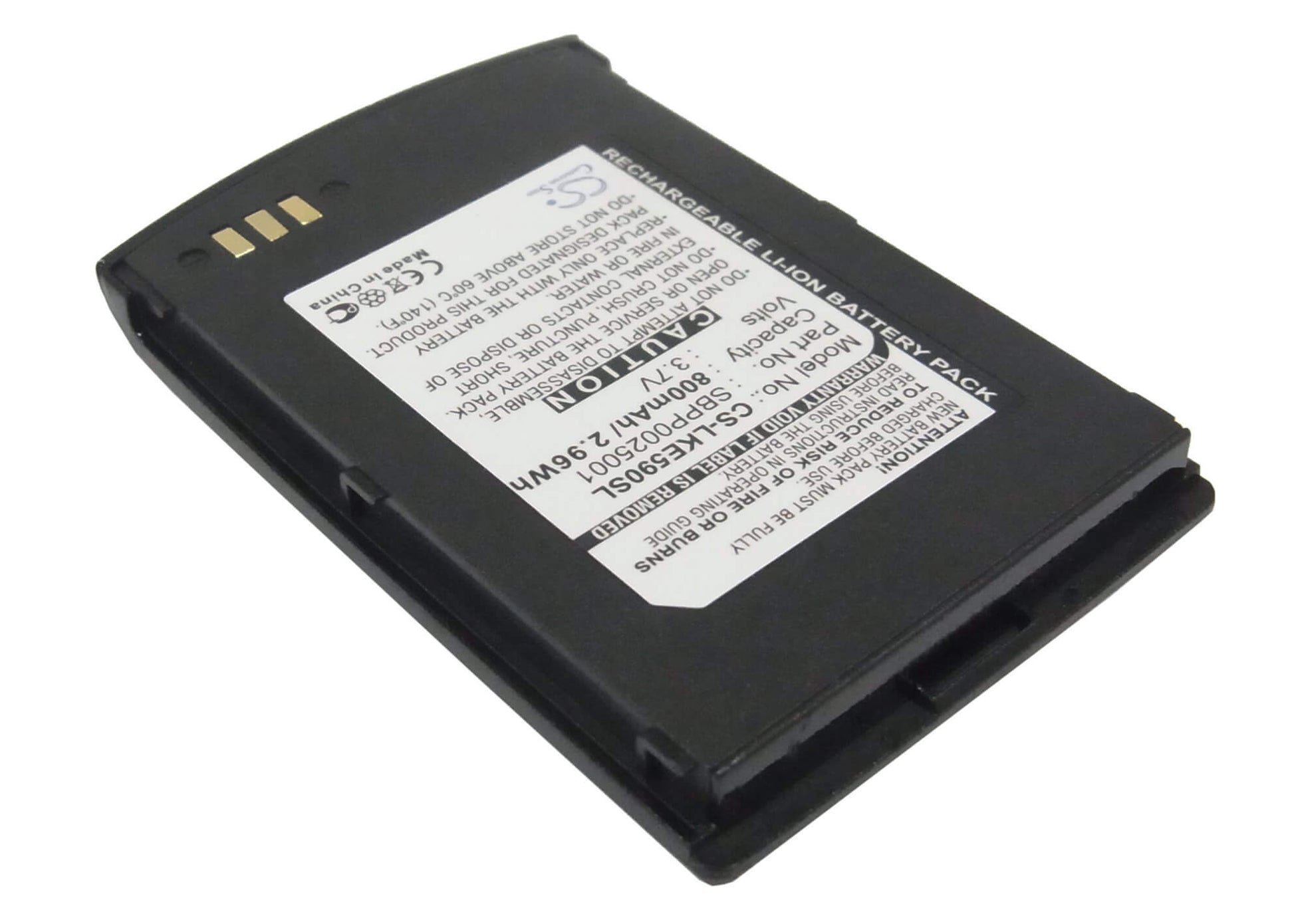 3.7V, 800mAh, Li-ion Battery fits Lg, Ke590, 2.96Wh