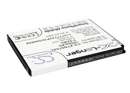 3.7V, 1600mAh, Li-ion Battery fits Virgin Mobile, Awe, Awe N800, 5.92Wh