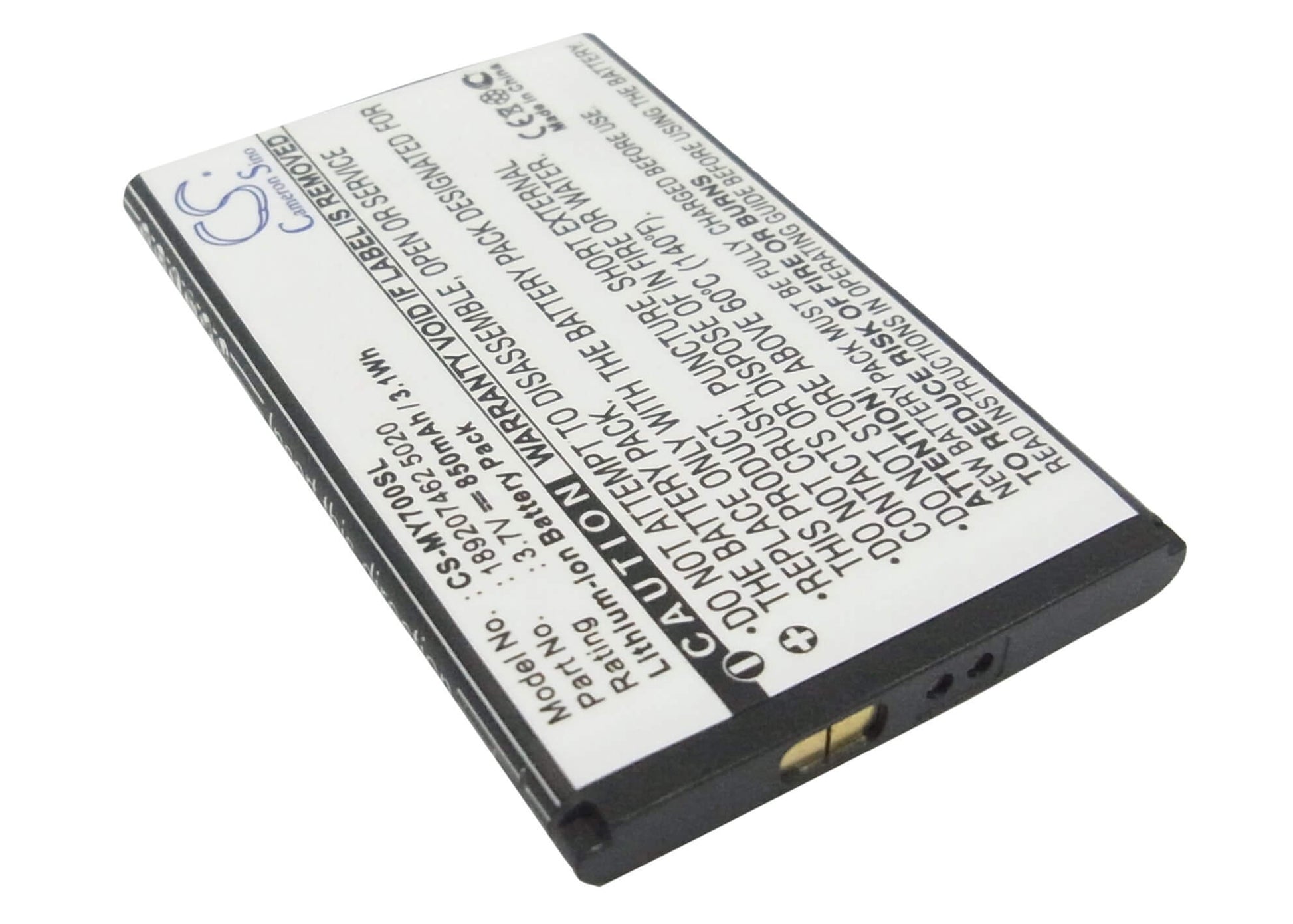 3.7V, 850mAh, Li-ion Battery fits Sagem, My419x, My700x, 3.145Wh