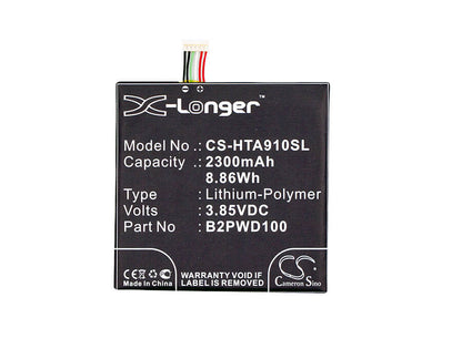 3.85V, 2300mAh, Li-Polymer Battery fits Htc, 2pwd100, One A9s, 8.855Wh