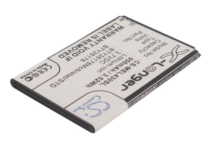 3.7V, 950mAh, Li-ion Battery fits Mobistel, El430, El430 Dual, 3.515Wh