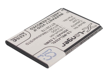 3.7V, 950mAh, Li-ion Battery fits Mobistel, El430, El430 Dual, 3.515Wh