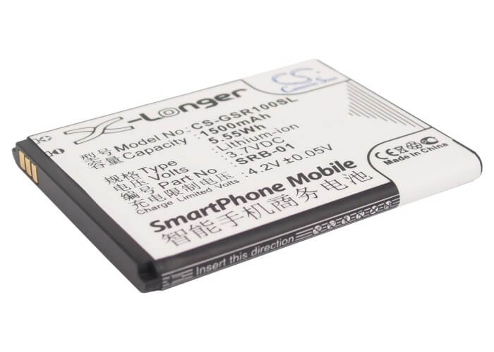 3.7V, 1500mAh, Li-ion Battery fits Gsmart, Rio R1, 5.55Wh