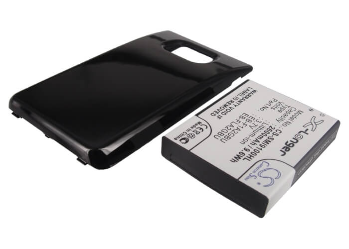 Black, 3.7V, 2600mAh, Li-ion Battery fits Samsung, Galaxy S Ii, Galaxy S2, 9.62Wh