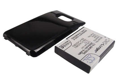 Black, 3.7V, 2600mAh, Li-ion Battery fits Samsung, Galaxy S Ii, Galaxy S2, 9.62Wh