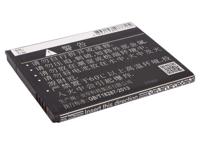 3.7V, 1250mAh, Li-ion Battery fits Oppo, R815t, R821t, 4.625Wh