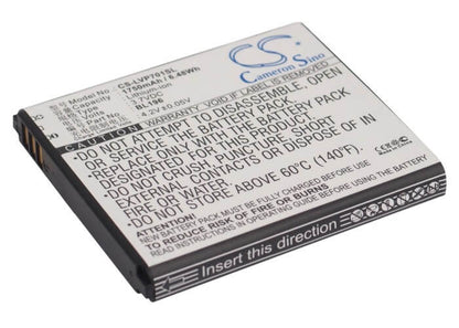 3.7V, 1750mAh, Li-ion Battery fits Lenovo, P700, P700i, 6.475Wh