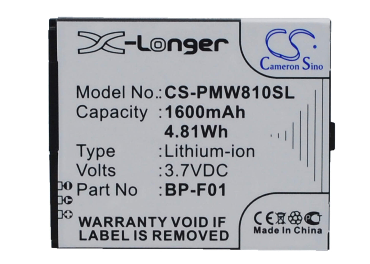 3.7V, 1300mAh, Li-ion Battery fits Phicomm, Fws610, Fws810, 4.81Wh