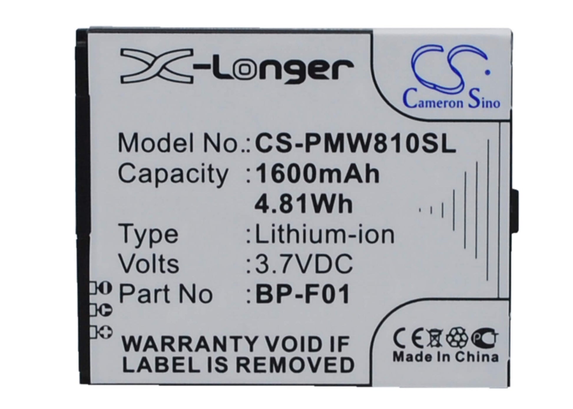 3.7V, 1300mAh, Li-ion Battery fits Phicomm, Fws610, Fws810, 4.81Wh