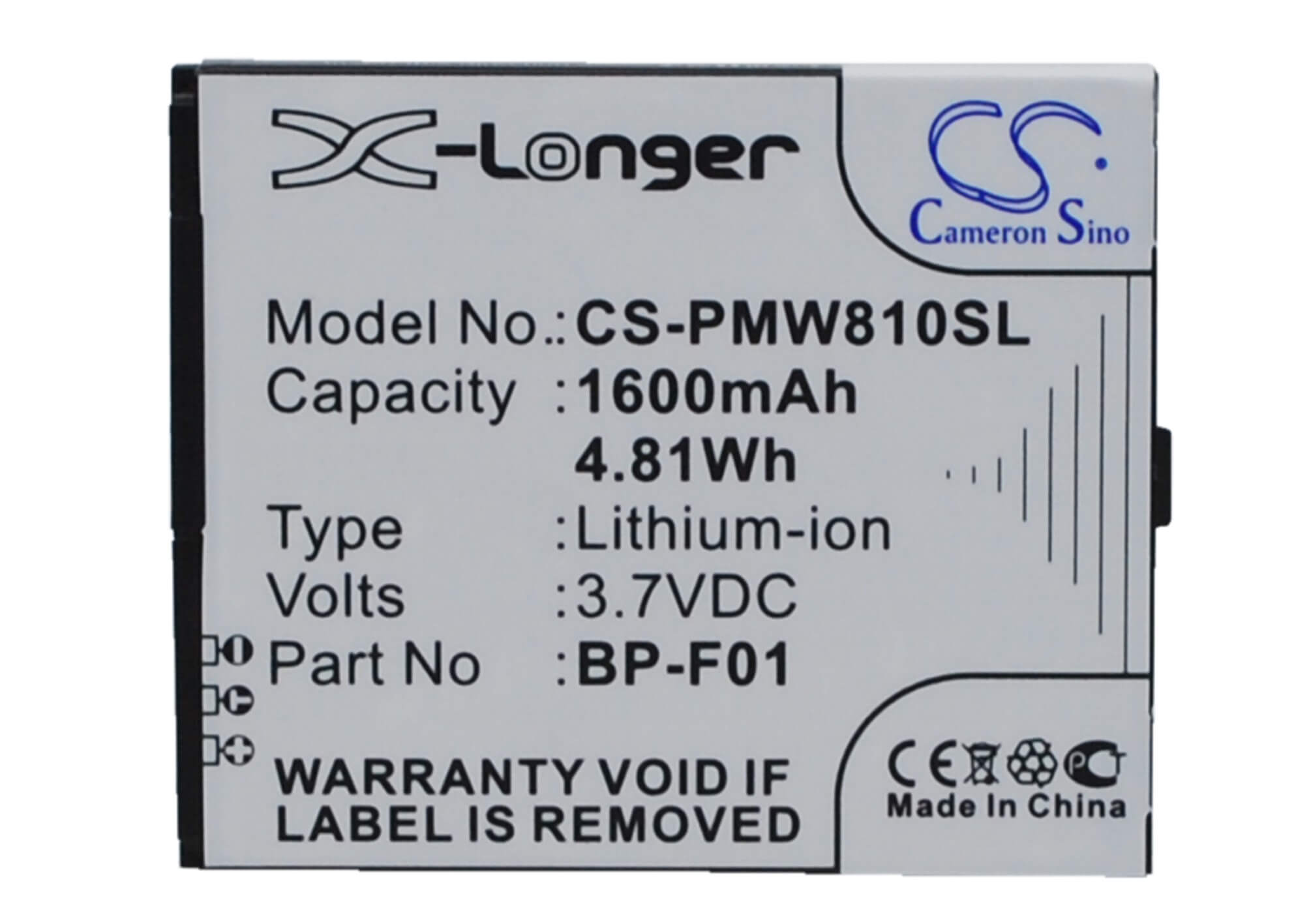3.7V, 1300mAh, Li-ion Battery fits Phicomm, Fws610, Fws810, 4.81Wh