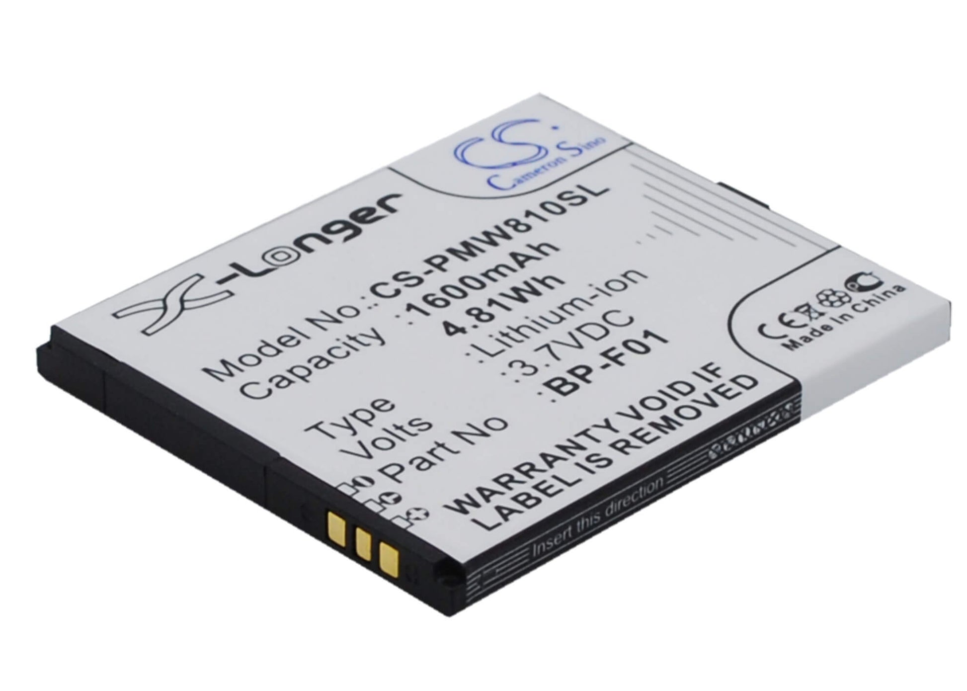 3.7V, 1300mAh, Li-ion Battery fits Phicomm, Fws610, Fws810, 4.81Wh