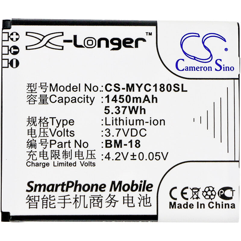 3.7V, 1450mAh, Li-ion Battery fits Myphone, C-smart Iii, 5.365Wh