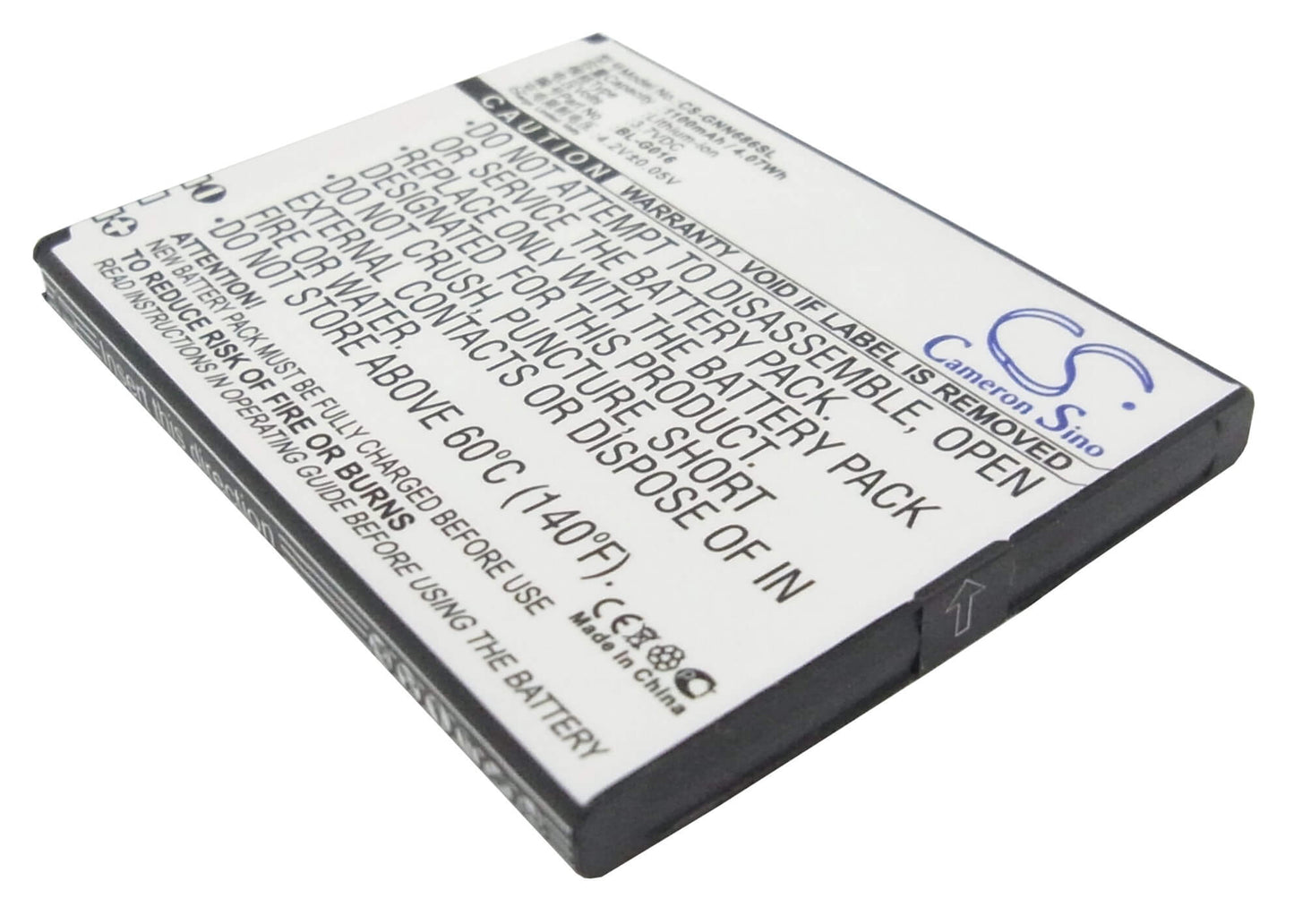 3.7V, 1100mAh, Li-ion Battery fits Explay, Infinity, Infinity Ii, 4.07Wh