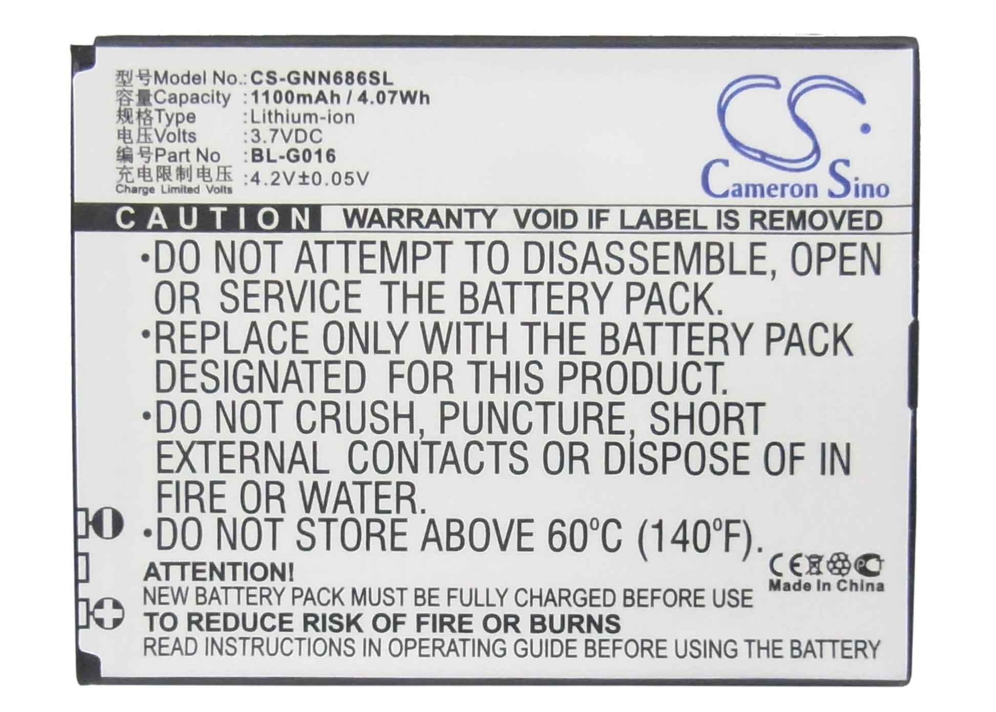 3.7V, 1100mAh, Li-ion Battery fits Explay, Infinity, Infinity Ii, 4.07Wh