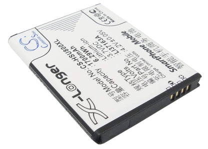 3.7V, 1700mAh, Li-ion Battery fits Hisense, E910, E920, 6.29Wh