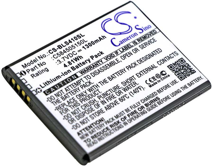 3.7V, 1300mAh, Li-ion Battery fits Blu, S410, S410a, 4.81Wh