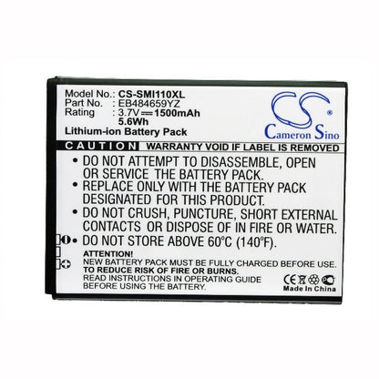 3.7V, 1500mAh, Li-ion Battery fits Samsung, Galaxy Proclaim S720, Galaxy S I500, 5.55Wh